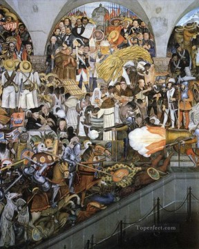 Diego Rivera Painting - the history of mexico 1935 3 Diego Rivera